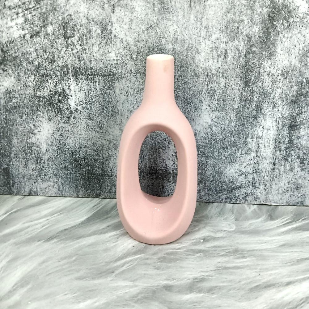 DPAARA Elegant Pink Handmade Ceramic Flower Vase - DP4324