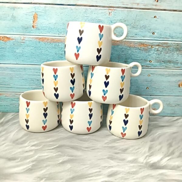 DPAARA Multicolor Heart Design Ceramic Mugs-DP4330