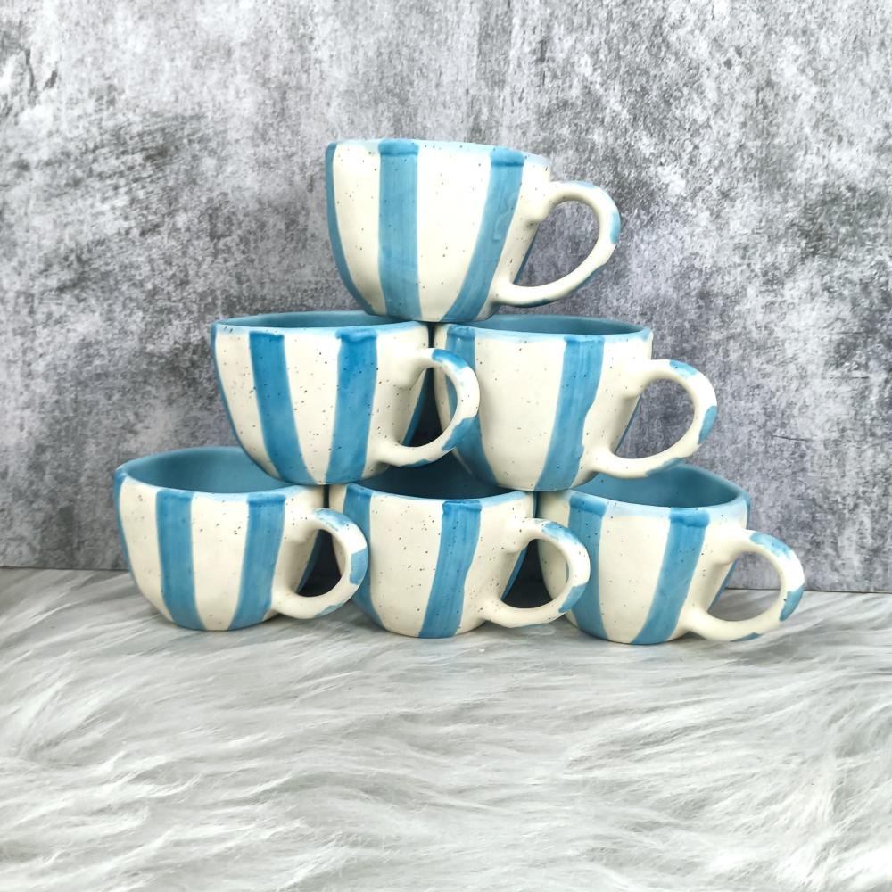Khurja Pottery Dual Color Handmade Ceramic Cups-DP4356
