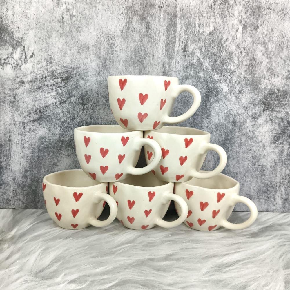 DPAARA Heart Handmade Printed Ceramic Cup-DP4358