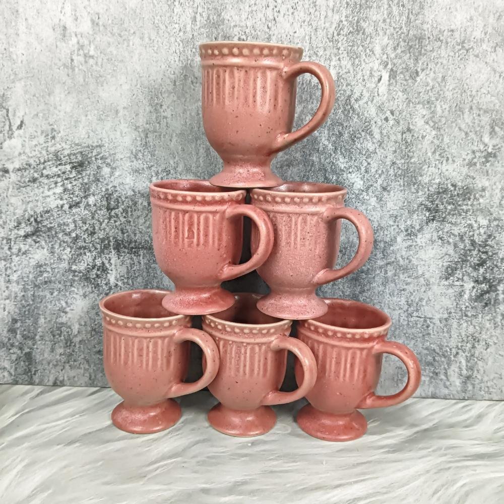 Khurja Pottery Trophy Shape Handmade Ceramic Cup-DP4363