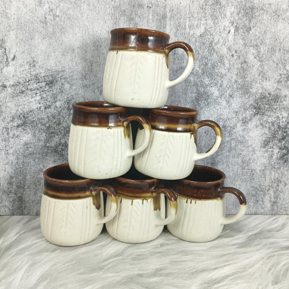 Dual Glaze Khurja Pottery Ceramic Cups-DP4369