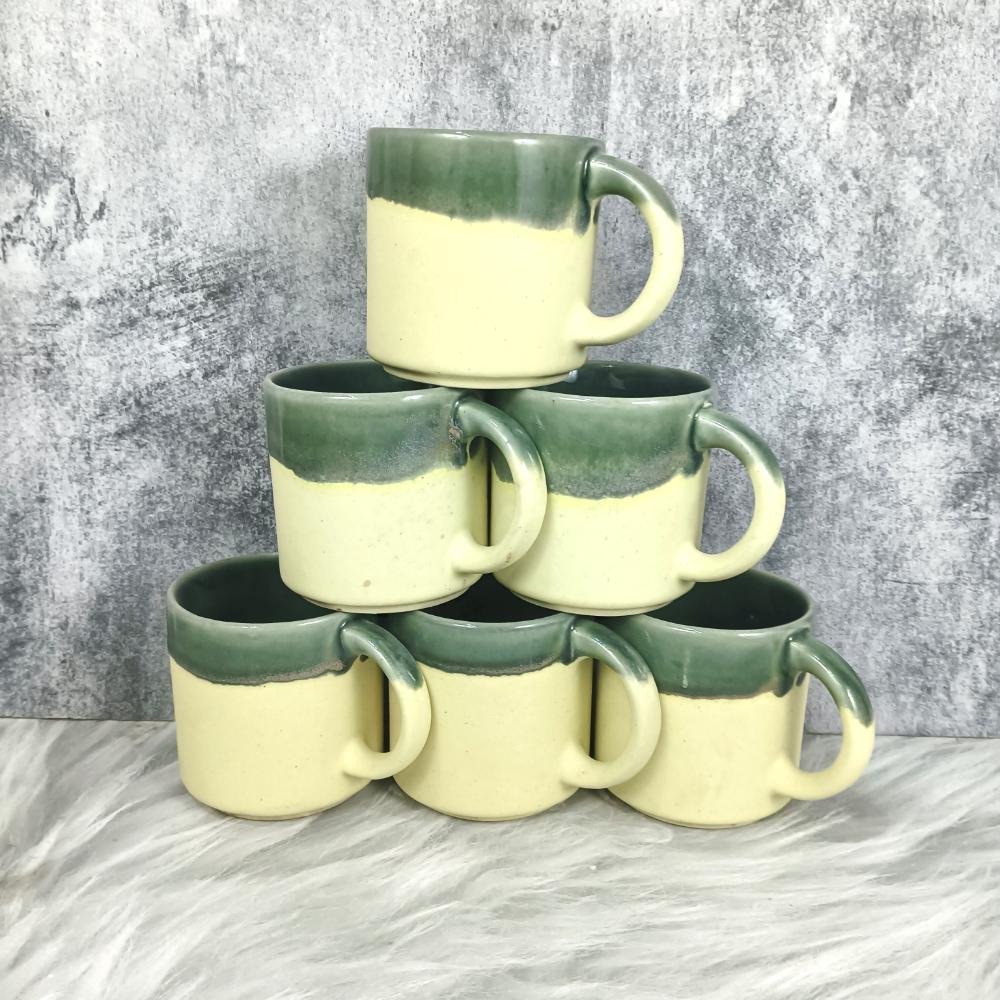 DPAARA Drop Flue Glaze Khurja Ceramic Cups-DP4387