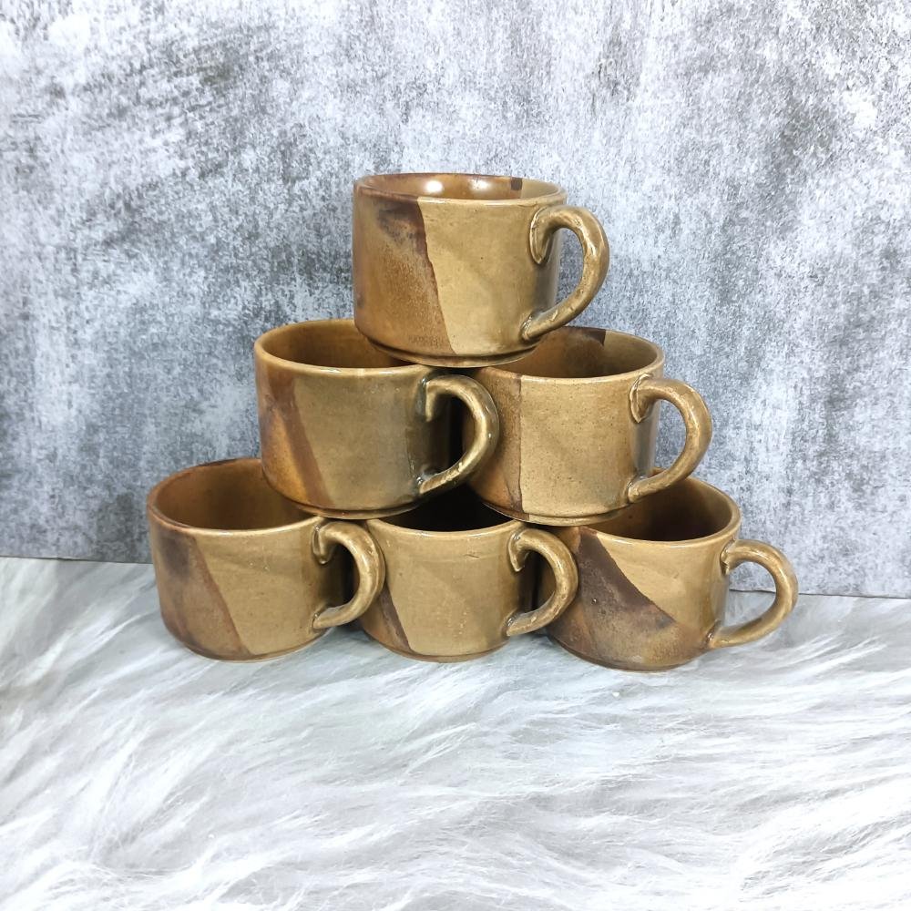 DPAARA Dual Tone Khurja Potter Ceramic Cups-DP4408