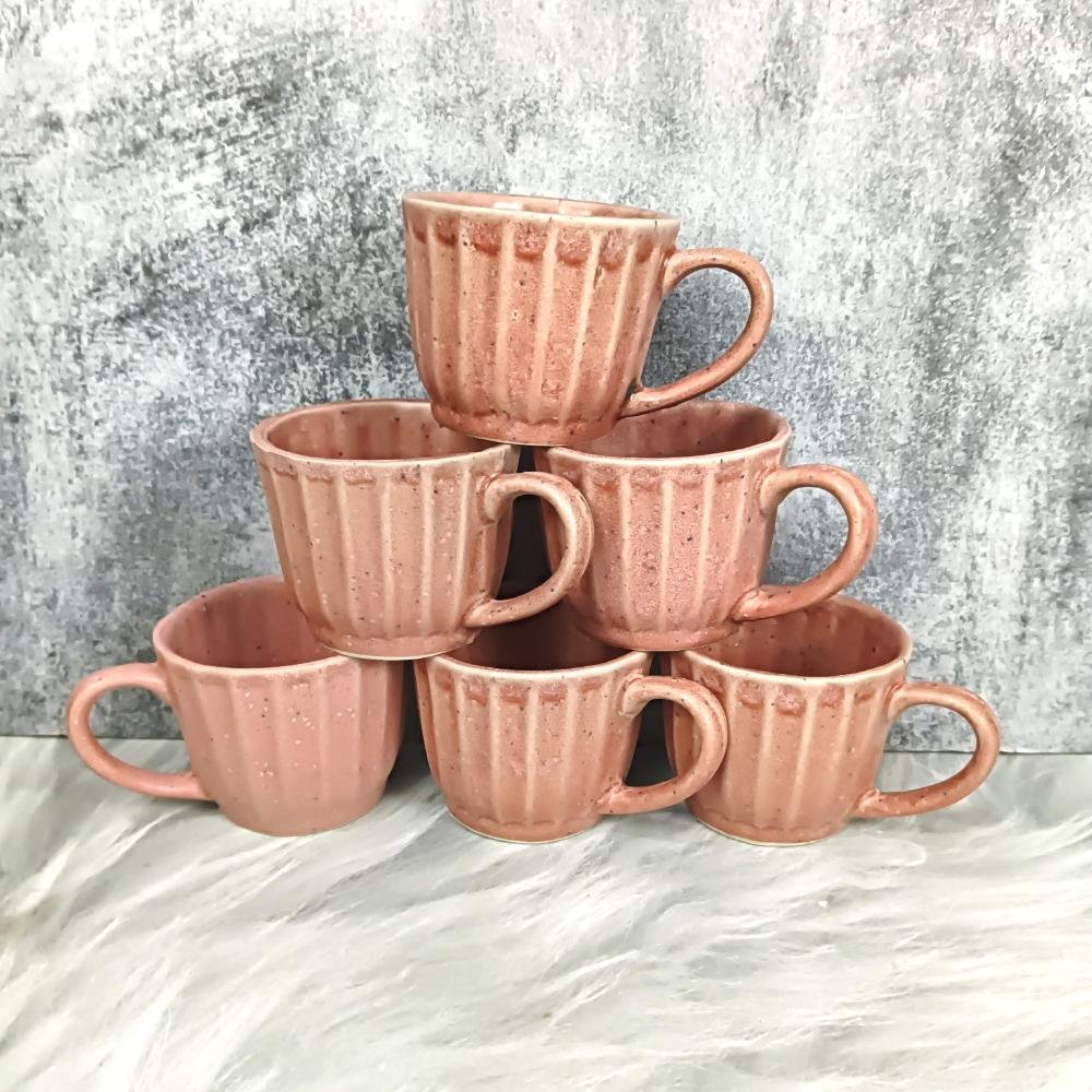 DPAARA Line Pattern Khurja Pottery Cups-DP4412