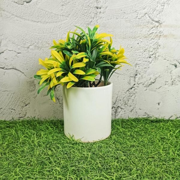 DPAAR White Round Pipe Shape Ceramic Planters Pot - SK3505