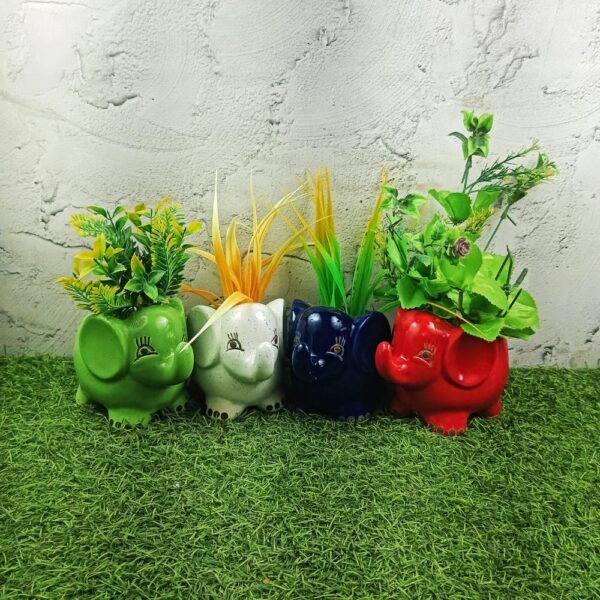 Cute Small Elephant Ceramic Planters Pot - SK3526