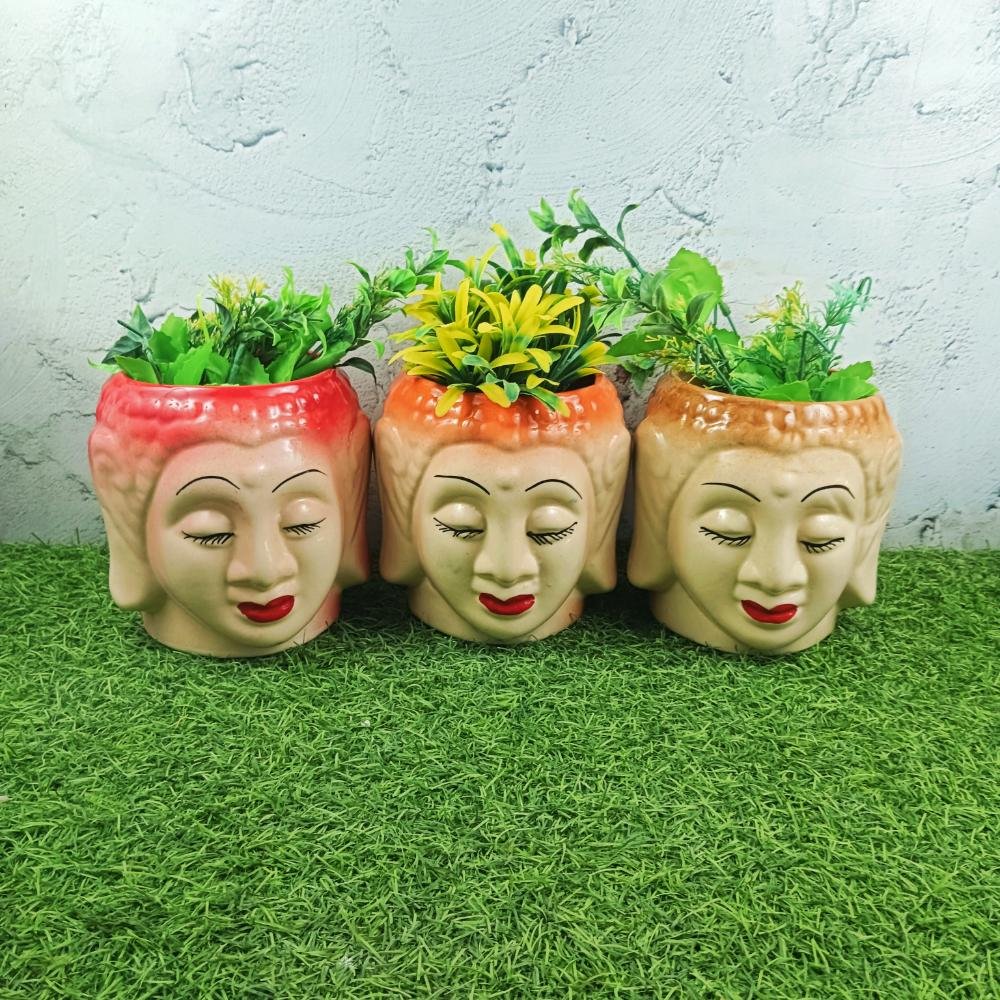 Elegance Buddha Shape Ceramic Plant Pots - SK3528