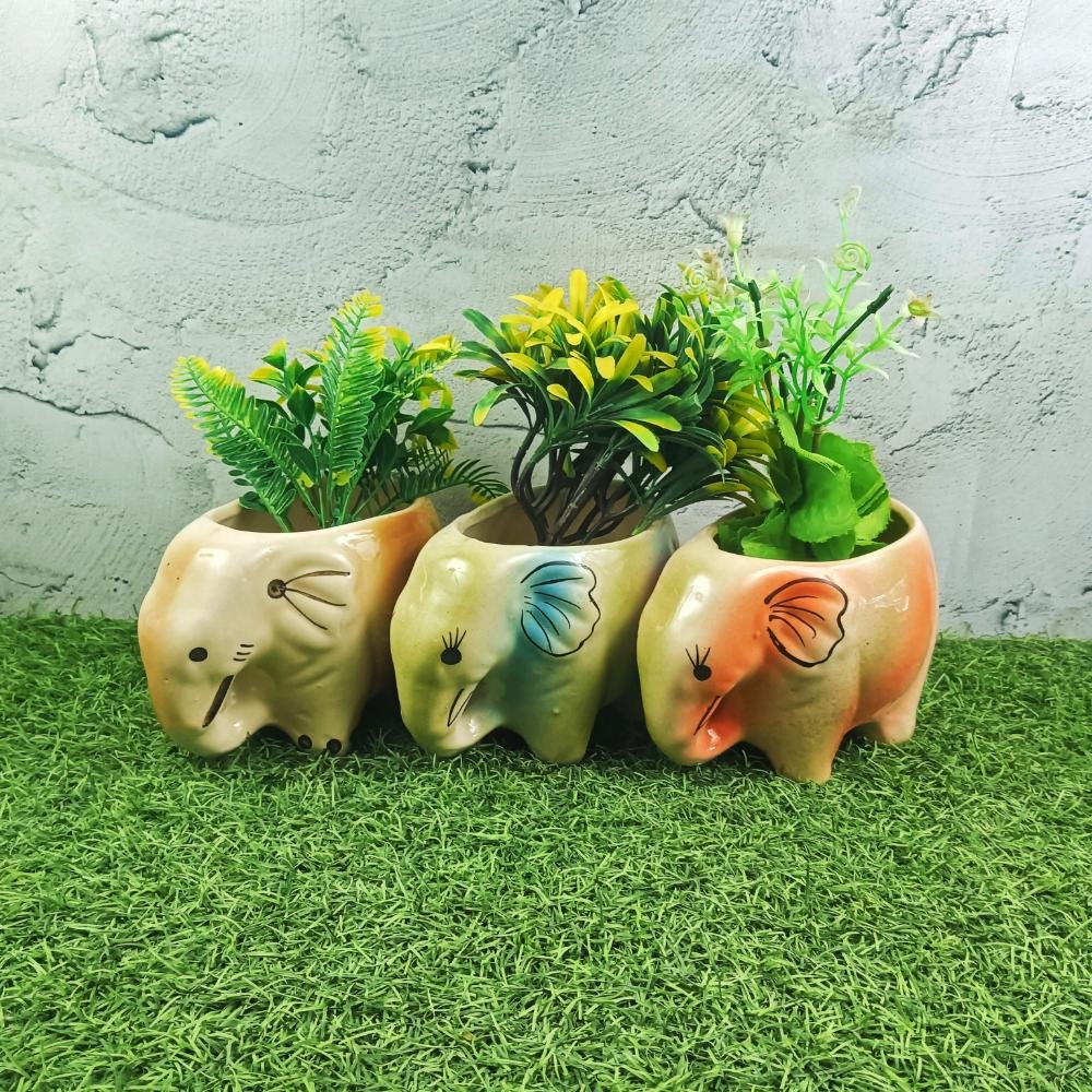 New Design Multicolor Ceramic Elephant Pots - SK3537