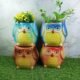 DPAARA Multicolor Ceramic Owl Shape Plant Pot - SK3549