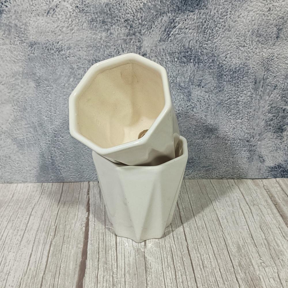 Hexa Cutting Table Top Ceramic Planters Pot-AA6003