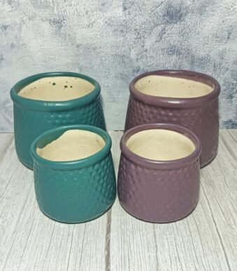 Dotted Round Ceramic Planters Pot Set of 2-AA1019