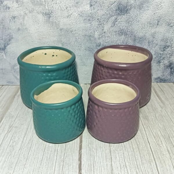 Dotted Round Ceramic Planters Pot Set of 2-AA1019