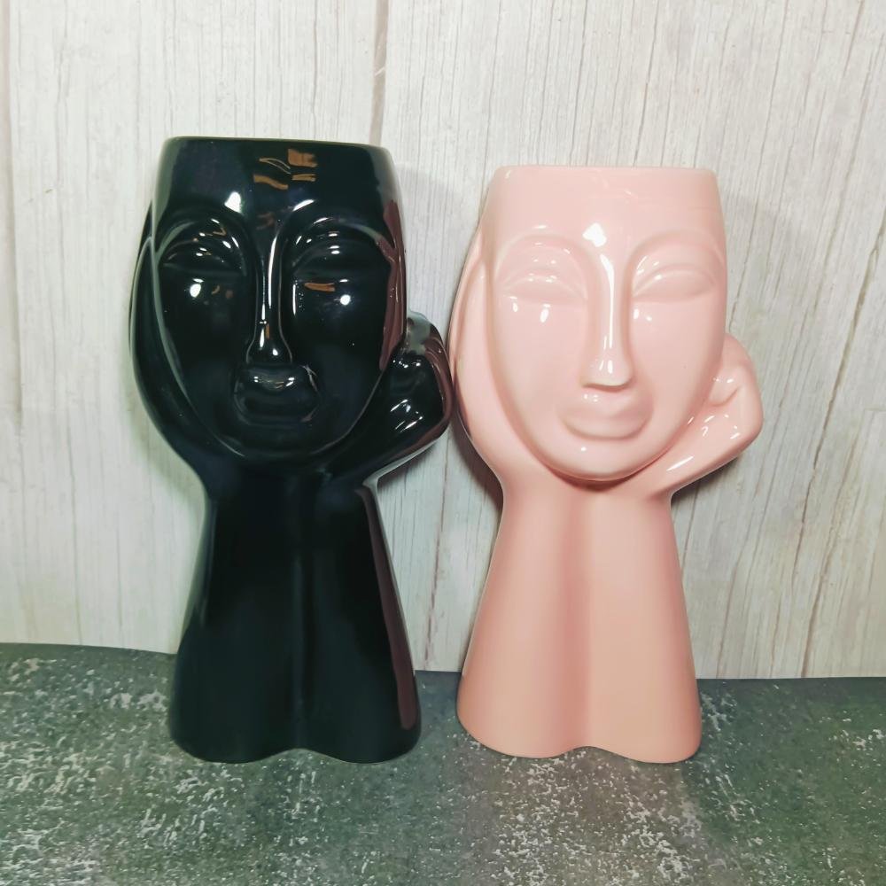 New Design Indoor Face Ceramic Flower Vases-CI1020