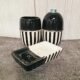 Black and White Khurja Ceramic Bathroom Set-DP5025
