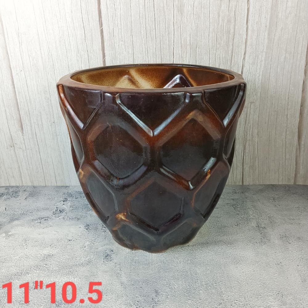 Antique Brown Glaze Indoor Ceramic Planters Pot-SK6033