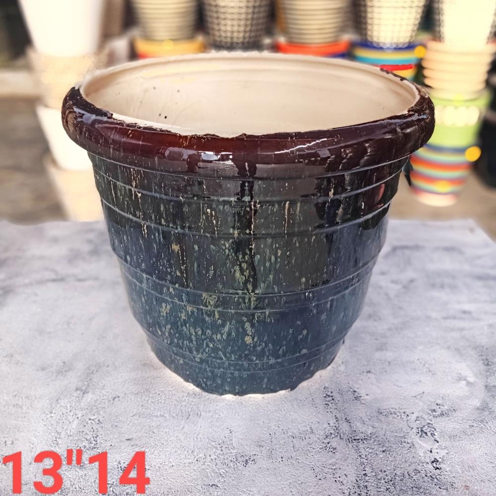 Dark Glaze Outdoor Ceramic Garden Planters Pot-SK6050