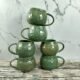 Glossy Green Khurja Pottery Ceramic Cup-CC1094