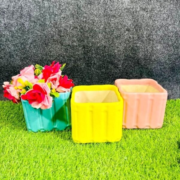 Multicolor Khurja Ceramic TableTop Planters Pot-RH1210