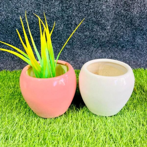 Multicolor Apple Shape TableTop Ceramic Planters-RH1215