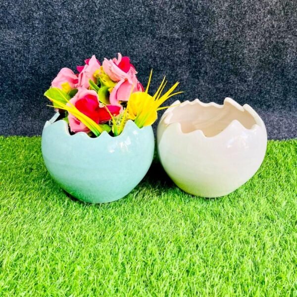 Plain Apple Shape Indoor Ceramic Planters Pot-RH1222