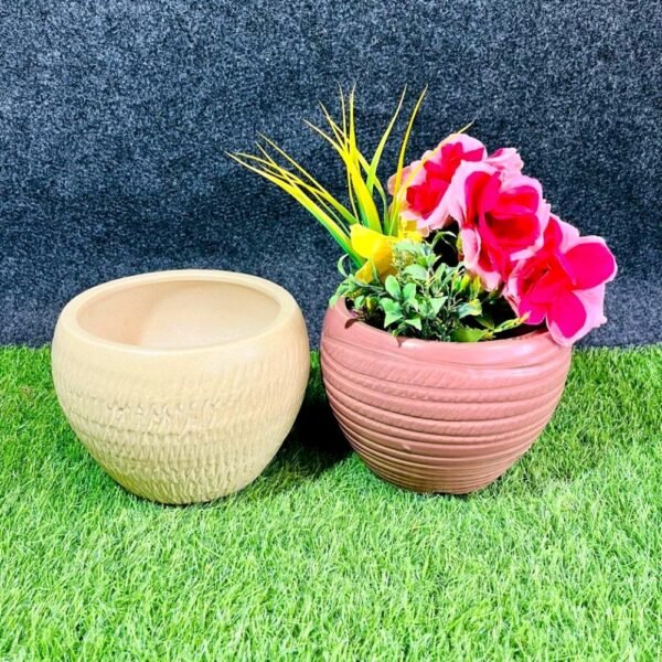 Apple Shape Khurja Pottery Ceramic Planter Pots-RH1225