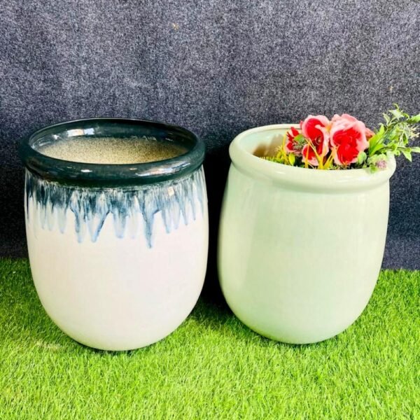 Khurja Pottery Outdoor Ceramic Planters Pot-RH1254