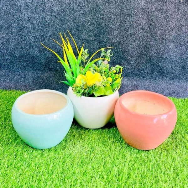 Handcrafted Apple Shape Ceramic Pots and Planters- RH1258