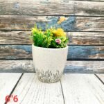 Leaf Design Glass Ceramic Planters Pot-AA7093