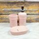 Pink Handmade Ceramic Bathroom Set-MD1019