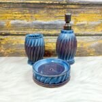 Elegant Blue Ceramic Bathroom Sets-MD1022