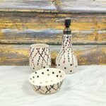 Handpainted Khurja Ceramic Bathroom Set-MD1026