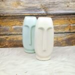 Plain Khurja Ceramic Face Flower Vases-MD1509