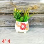 Multicolor Leaf Design Succulent Ceramic Pots-ST8533