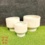 Line Pattern Stand Ceramic Gamla Set of 3- ST8565