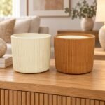 Teal Rust Ivory Ribbed Ceramic Pot Set - Image 5