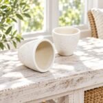 Small White Tapered Ceramic Pot