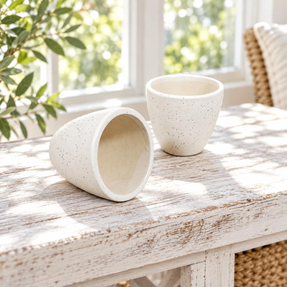 aap-012-small-white-tapered-ceramic-pot-lifestyle-2 - Copy Small White Tapered Ceramic Pot - Image 1
