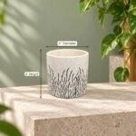 Small White Black Brushstroke Ceramic Pot - Image 2