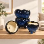 Dark Blue Decorative Ceramic Pot Set - Image 2