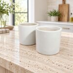 Small Plain White Cylinder Ceramic Pot - Image 2