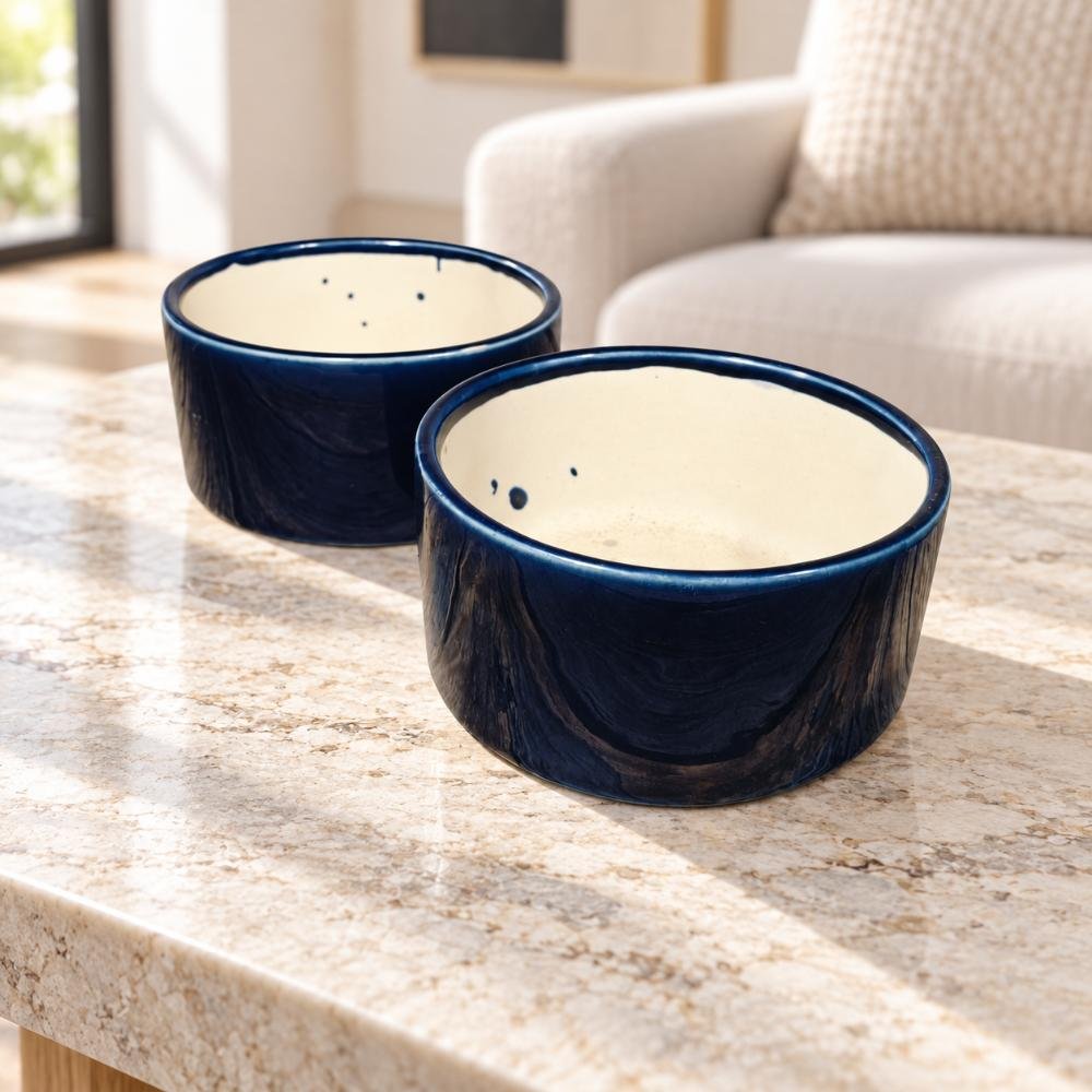 aap-027-medium-navy-low-bowl-ceramic-planter-lifestyle-2 Medium Navy Low Bowl Ceramic Planter - Image 1