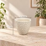 Small Ivory Speckled Textured Ceramic Pot - Image 2