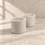 Small White Speckled Ceramic Pot