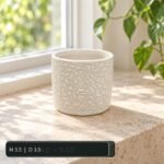 Small White Speckled Ceramic Pot - Image 2
