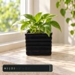 Small Black Square Ceramic Planter - Image 2