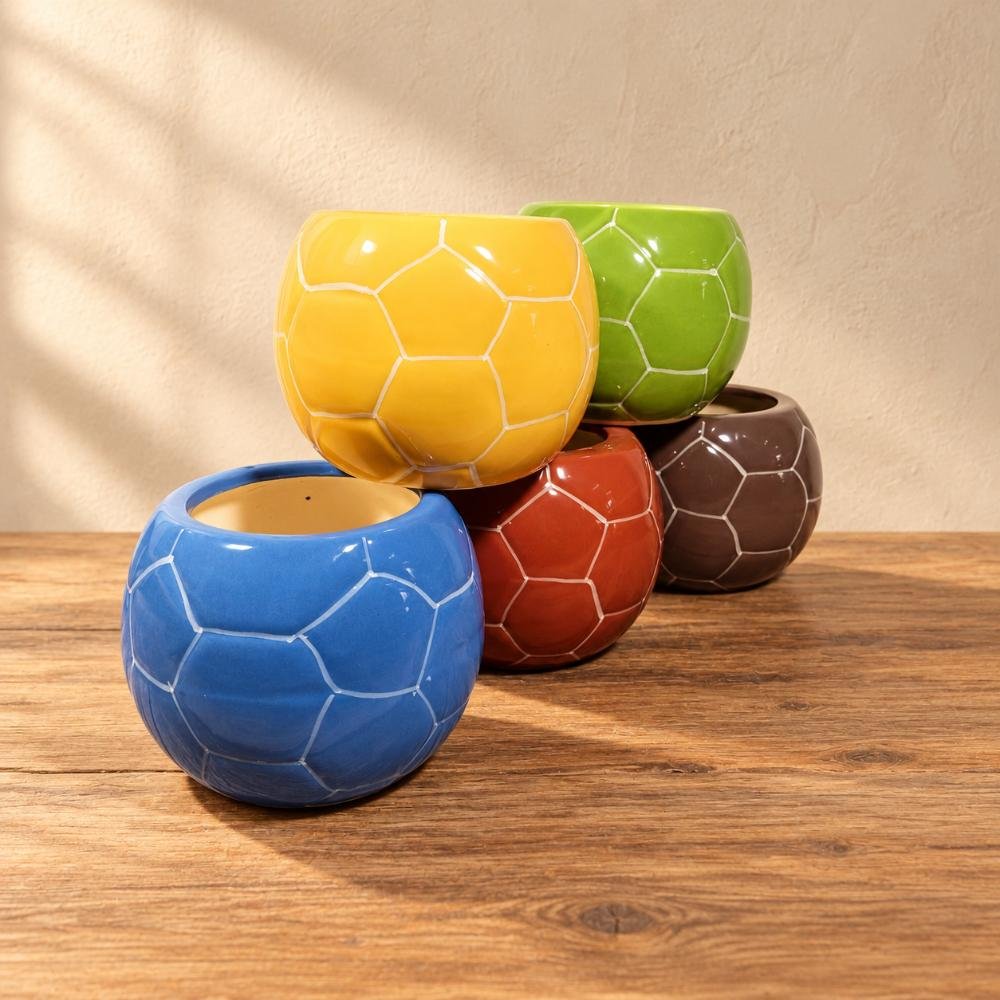aap-044-multicolor-geometric-round-ceramic-pot-set-ai-lifestyle-01 Multicolor Geometric Round Ceramic Pot Set - Image 1