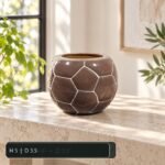 Multicolor Geometric Round Ceramic Pot Set - Image 2