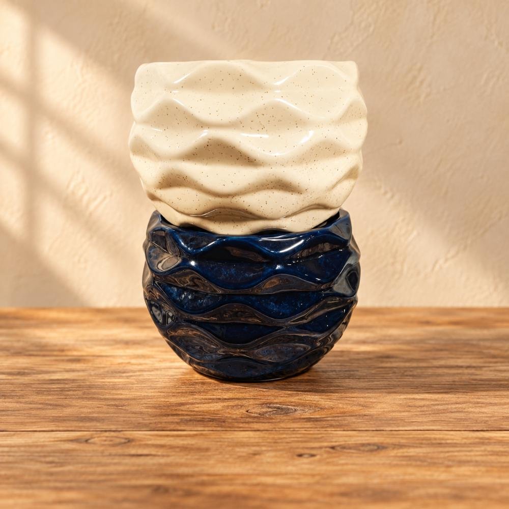 aap-050-medium-multicolor-wave-textured-ceramic-pot-ai-lifestyle-01 Medium Multicolor Wave Textured Ceramic Pot - Image 1