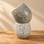 Medium White Speckled Tapered Ceramic Pot